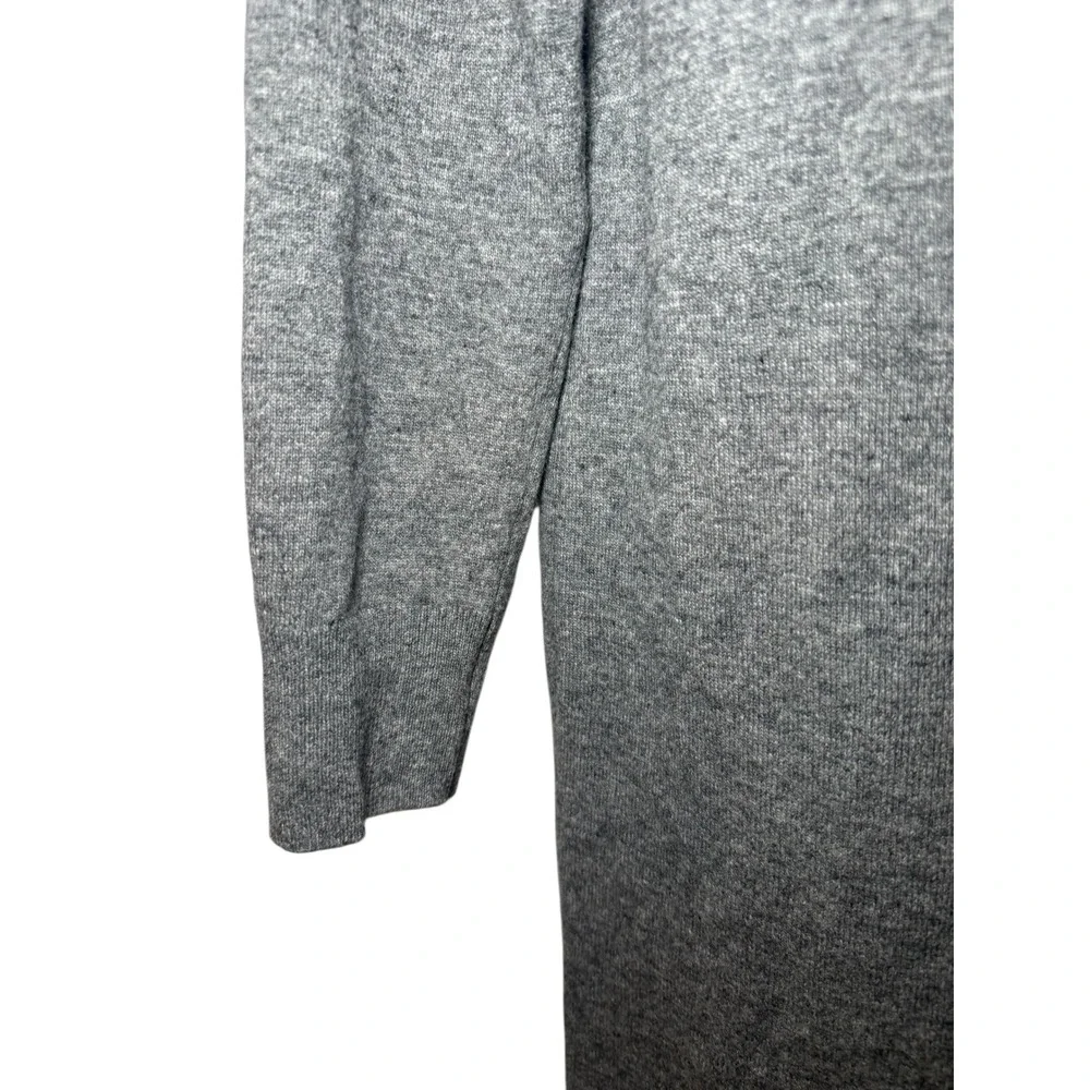 Ann Taylor Longline Cardigan Sweater Gray Wool Blend V Neck Button Front Size M - Picture 6 of 9